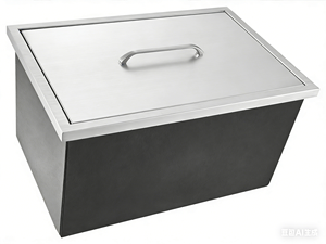 ถังน้ำแข็งสแตนเลสแบบฝังพร้อมฝาปิดแบบพลิกได้ ระบบระบายน้ำ และหูจับ |   ที่เก็บน้ำแข็งสำหรับครัวบาร์เชิงพาณิชย์ - Product Image 2