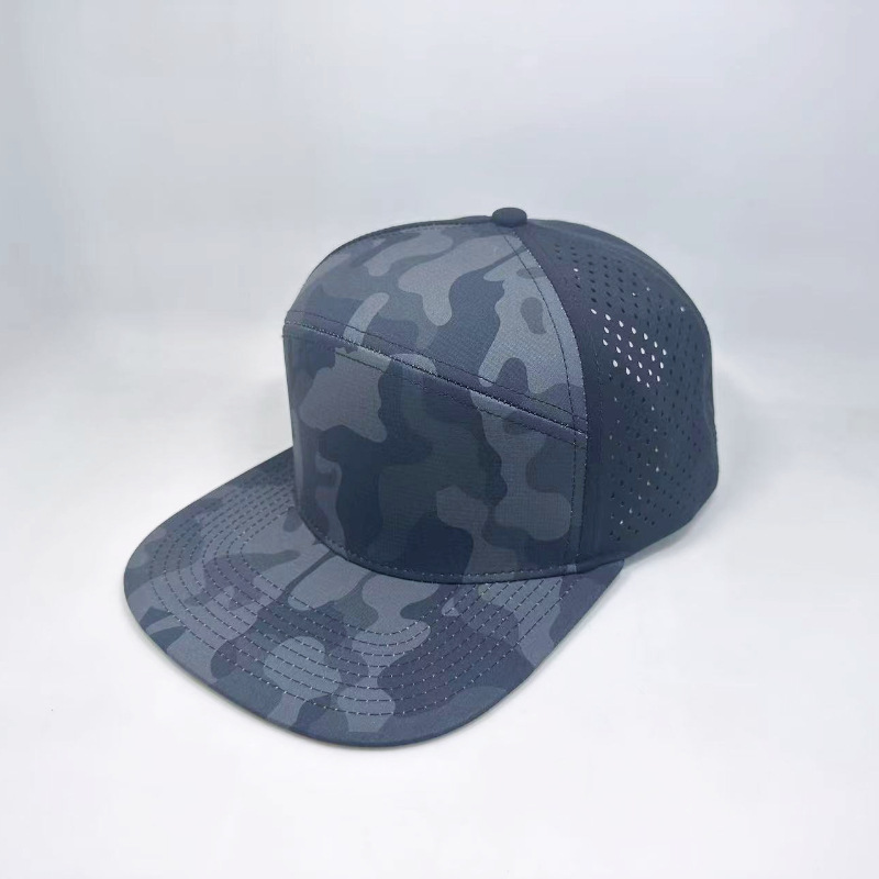 6-panel digital print laser-perforated quick-dry cap