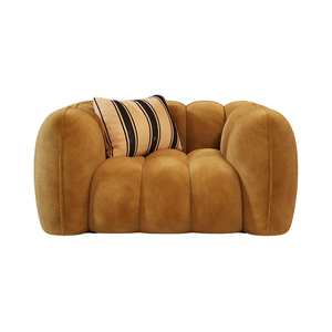 French Retro Vintage Style Single <b>Sofa</b> <b>Small</b> Apartment Living High-End Luxury Fabric with Chenille Light for <b>Bedroom</b> - Product Image 5