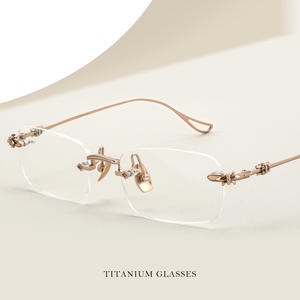 Montura de Gafas Unisex de Titanio Puro, Ligeras, con Forma Geométrica Cuadrada, Modelo <span class=keywords><strong>Kelo</strong></span>* 8808-1 Danyang - Product Image 1