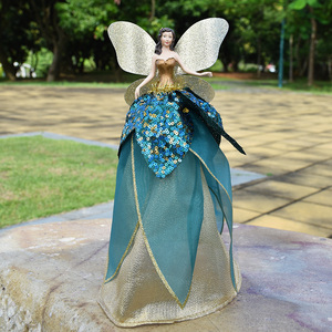 Adornos Navideños de Resina Estilo Europeo de 30 cm para la Copa del Árbol, Decoración de Hadas y Flores, Estrella, Regalo, Juguete - Product Image 2