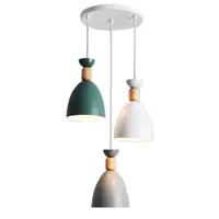 Lámpara LED nórdica de tres cabezales para restaurante, iluminación moderna de Bar, pequeña, sencilla y creativa