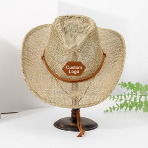 Nouveau style 2026 – Chapeau de cowboy en paille respirant avec logo personnalisé – Chapeau de soleil western - Product Image 1