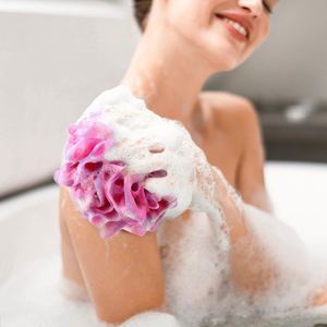 Fashion Long Two-Color Exfoliating <b>Shower</b> <b>Sponge</b> Mesh PE Material Bath Ball Brush for Body Cleaning Smell Removal - Product Image 4
