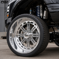 Jantes de camion FGD personnalisées en alliage d'aluminium forgé poli à déport profond 24-28 pouces pour F250/F350 avec enjoliveurs flottants et PCD multiples