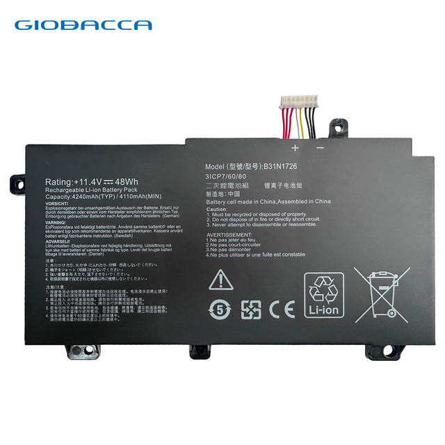 11.4V 4240mAh B31N1726 Semi-Solid State Li-Ion Cell Battery for Asus FX504 FX86 FX80GM FX505GE FX505DT FX80GE PX505GE PX505GD