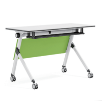 Table de formation pliante avec roulettes, mobilier scolaire universitaire, ensemble bureau et chaise double pour étudiants et adultes