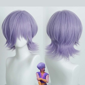 万圣节派对萨贾男孩神秘角色扮演短紫色假发 AOKG-170 - Product Image 4