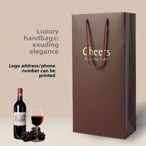 Bolsa de Papel para Vino Personalizada con Estampado de Lámina Dorada, Ecológica, Reutilizable, Impermeable, con Asa para Ropa y Zapatos - Product Image 4