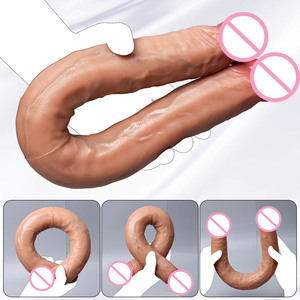 Dildo de Doble Cara de Silicona Suave y Flexible, Realista, Largo y Grueso, con Venas, para Uso Vaginal y Anal, Juguete Sexual para Lesbianas y Gays - Product Image 4