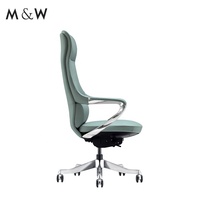 Chaise de bureau ergonomique pivotante M&W Modern Conference Workstation avec hauteur réglable, structure en aluminium, confort de luxe