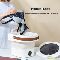 Mini-lave-linge pliable 4,5 L avec lumière bleue bactériostase, petite machine à laver portable pour chaussettes et lingerie