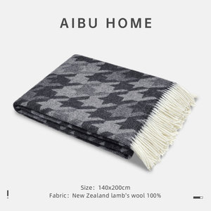 <span class=keywords><strong>Aibu</strong></span> ผ้าห่มคลุมเตียงขนแกะนิวซีแลนด์ผ้าห่มลายหมาสีเทาสำหรับ100% ใช้ในบ้านผ้าห่มขนแกะ140*200ซม. - Product Image 2