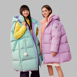 OEM Design originale da donna piumino d'oca imbottito invernale colorato soffice piumino Casual da esterno cappotto personalizzato piumino - Product Image 3