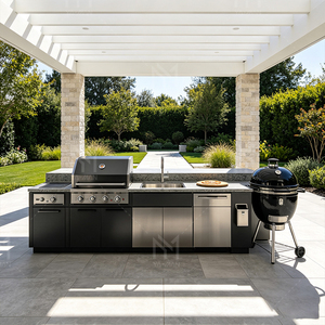 Mobili da Cucina per Esterni Personalizzati con Telaio in Acciaio Inox e Piano in Pietra per Villa, Patio, Giardino e Area BBQ - Product Image 3