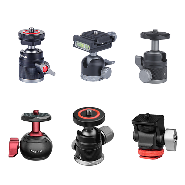 Aluminum Field Monitor Holder Mini Ball Head Camera Mount Tripod Adapter Attachment Accessories Poyinco Brand