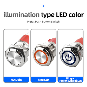 12/16/19/22mm 15a-20a cao hiện tại đẩy nút chống thấm nước <span class=keywords><strong>IP65</strong></span> phẳng kim loại đầu momentary 12/24V không thấm nước đẩy nút chuyển đổi - Product Image 5