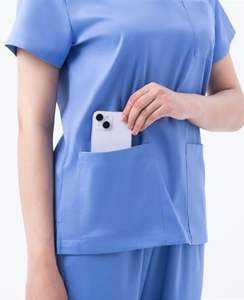 Set Top da <span class=keywords><strong>donna</strong></span> con scollo a V e pantaloni Cargo Multi-tasca abbigliamento da lavoro elasticizzato per infermiere e medici uniformi ospedaliere - Product Image 5