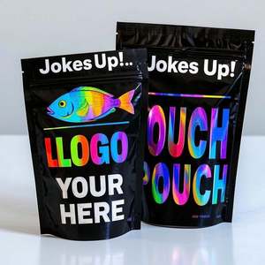 Pochette debout personnalisée résistante aux enfants Sacs en mylar noir Fermeture à glissière à l'épreuve des enfants Capacité de 3.5g à 28g pour sacs à mâcher Cali - Product Image 5