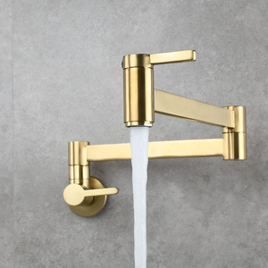 实心黄铜可折叠壁挂式双手柄冷热水炉灶加水龙头 - Product Image 3