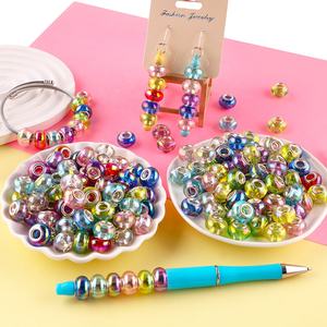 Perles en résine acrylique lustrée de couleur vive en gros, perles européennes à gros trous, perles de haute qualité pour la fabrication de bijoux en DIY - Product Image 4