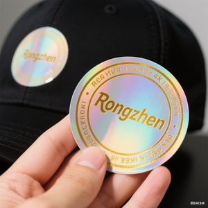 Bán buôn cá nhân vòng ba chiều nhãn lá vàng in logo chết cắt Holographic cap Sticker tùy chỉnh hat dán - Product Image 1