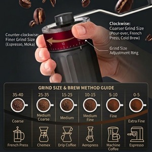 เครื่องบดกาแฟเซรามิกแบบมือ<span class=keywords><strong>หมุน</strong></span>พร้อมภาชนะแก้วปรับระดับได้ ดีไซน์ทันสมัยเรียบง่าย - Product Image 2