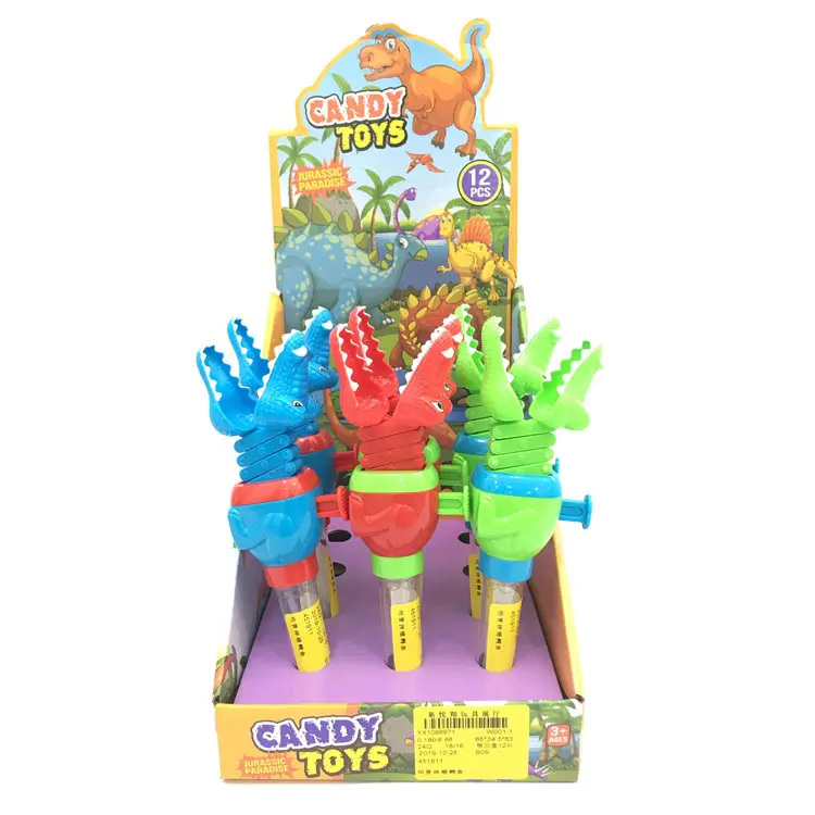 El cocodrilo telescópico de tubo abierto puede contener azúcar 12 unids/caja juguetes de caramelo juguetes de plástico para niños juguetes de dibujos animados Unisex botella 0,01 288 Uds