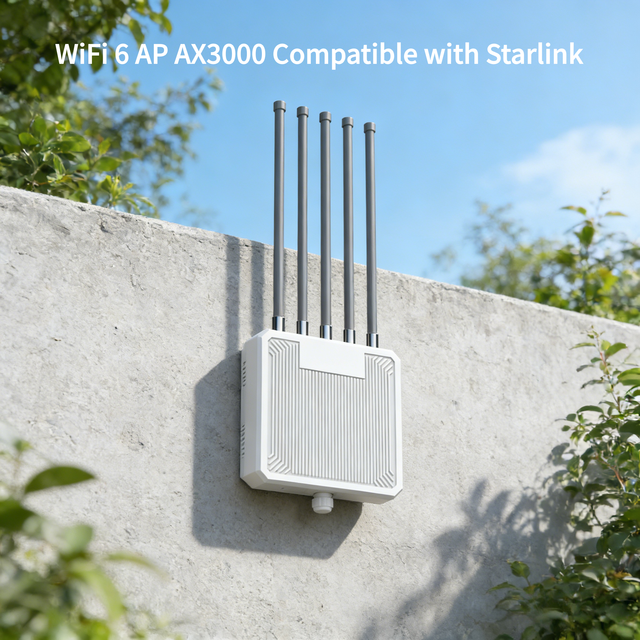 Industrial AX3000 Outdoor WiFi6 Access Point High Power Wireless AP IP67 PoE Commercial WiFi Base Station for Starlink