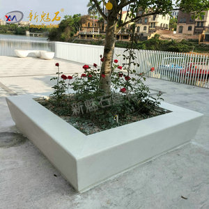 Nuevo Macetero Cuadrado de Hormigón Prefabricado Magic Stone, Maceta para Árboles, Piedra Artificial Blanca, Paisajismo de Jardín, Hecho a Medida - Product Image 1