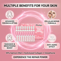 Ampoule PDRN ADN de Saumon Anti-Âge Éclaircissante au Collagène et Glutathion 30ml Liquide Soin Visage Coréen Marque Blanche