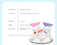 Fruit Centered Marshmallow Strawberry Blueberry Taste Chewy Confectionery For Daily Eating