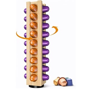 Support de rangement rotatif à 360 degrés en bois pour capsules de café, grande capacité, organisateur de comptoir de cuisine pour capsules Nespresso - Product Image 1