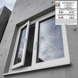 Ventana Moderna Blanca Abatible <span class=keywords><strong>de</strong></span> PVC con Persiana Pequeña, Proveedor Profesional, Directo <span class=keywords><strong>de</strong></span> Fábrica - Product Image 1