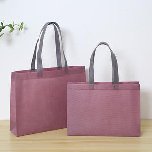 Bolso de tela personalizado con cierres a presión de tela no tejida y bolsas impresas con logotipo para empaque de compras para mujeres - Product Image 1