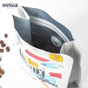 ถั่วสีขาวบรรจุภัณฑ์ถุงกาแฟฟอยล์ถุงด้านล่างแบนที่มีซิปและวาล์ว - Product Image 3