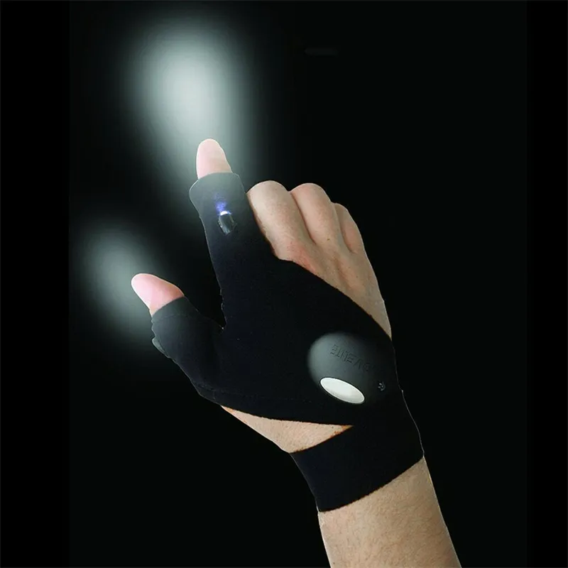 Finger Glove LED Light Flashlight Gloves Outdoor Gear Rescue Night Fishing Lamp