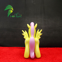 Si Adorable Cheval Poney Gonflable Jaune en PVC Souple, Figurine de Dessin Animé et Anime