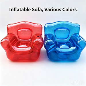 Transparent <b>Inflatable</b> Air <b>Sofa</b> PVC Lounge Chair Portable Seat for Indoor Outdoor Camping - Product Image 5