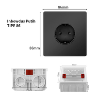 Prise électrique standard européenne Pano.V SNI 86 mm avec port USB Type C, panneau en PC ou acrylique pour interrupteur électrique domestique
