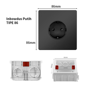 Pano.V SNI 86mm EU Standard Socket with <b>USB</b> Type <b>c</b> Port PC or Acrylic Panel for House Power Electric <b>Switch</b> Socket - Product Image 5