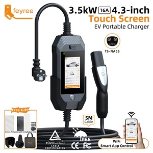 Cargador Portátil para Vehículos Eléctricos NACS Feyree NACS de 3.5kW, 16A, Compatible con Tesla, Cable de 5 Metros, Control Inteligente por WIFI y Aplicación, Estación de Carga para Autos Eléctricos - Product Image 1