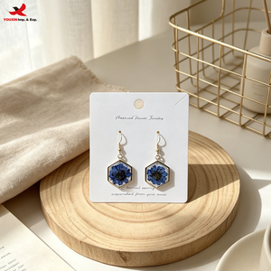 Pendientes de Resina Hechos a Mano al por Mayor con Flores Naturales, Joyería Significativa Unisex, Regalos para Bodas, GZ RTS, Pedidos Mixtos al por Mayor - Product Image 1