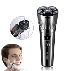 Afeitadora Rotativa Profesional para Hombre, Pantalla LCD Digital, Impermeable, Afeitadora Eléctrica Recargable para Afeitado en Seco y Húmedo - Product Image 1