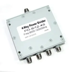 PD-8/12-4S 8-12GHz 20W X-band RF מיקרוגל SMA 1-to-4 מחלק כוח