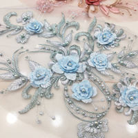 LS700 vente en gros DIY vêtements accessoires maille broderie perlé 3d fleur dentelle Applique Patch décalcomanie