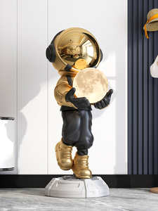 Scultura Moderna Grande in Metallo di Astronauta con Doppio Vassoio, Statua Decorativa per Casa e Soggiorno, <span class=keywords><strong>Arredamento</strong></span> Cinese Nuovo 2025 - Product Image 3