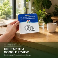Plaque en acrylique personnalisée NFC pour avis sur les réseaux sociaux, carte de menu, avis Google, carte NFC tactile en acrylique (pour restaurants)