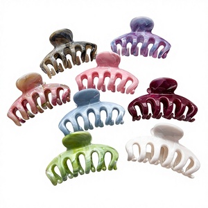 Nouveaux accessoires capillaires 2026 : Pince à cheveux et pince requin haut de gamme, élégants, faits main, en plastique marbré, motif citrouille, pour femme, pour l'arrière de la tête, transfrontaliers - Product Image 1