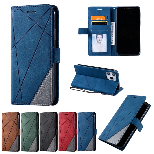 Full Protection Stitching Pu Leather Flip Stand Wallet Phone Case for Iphone 12mini 5.4 12 12pro 6.1 12pro Max 6.7